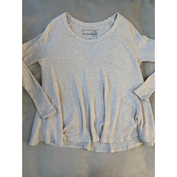 Free People Thermal Oatmeal Beige Long Sleeve Top We the Free Tee Small - Picture 5 of 8